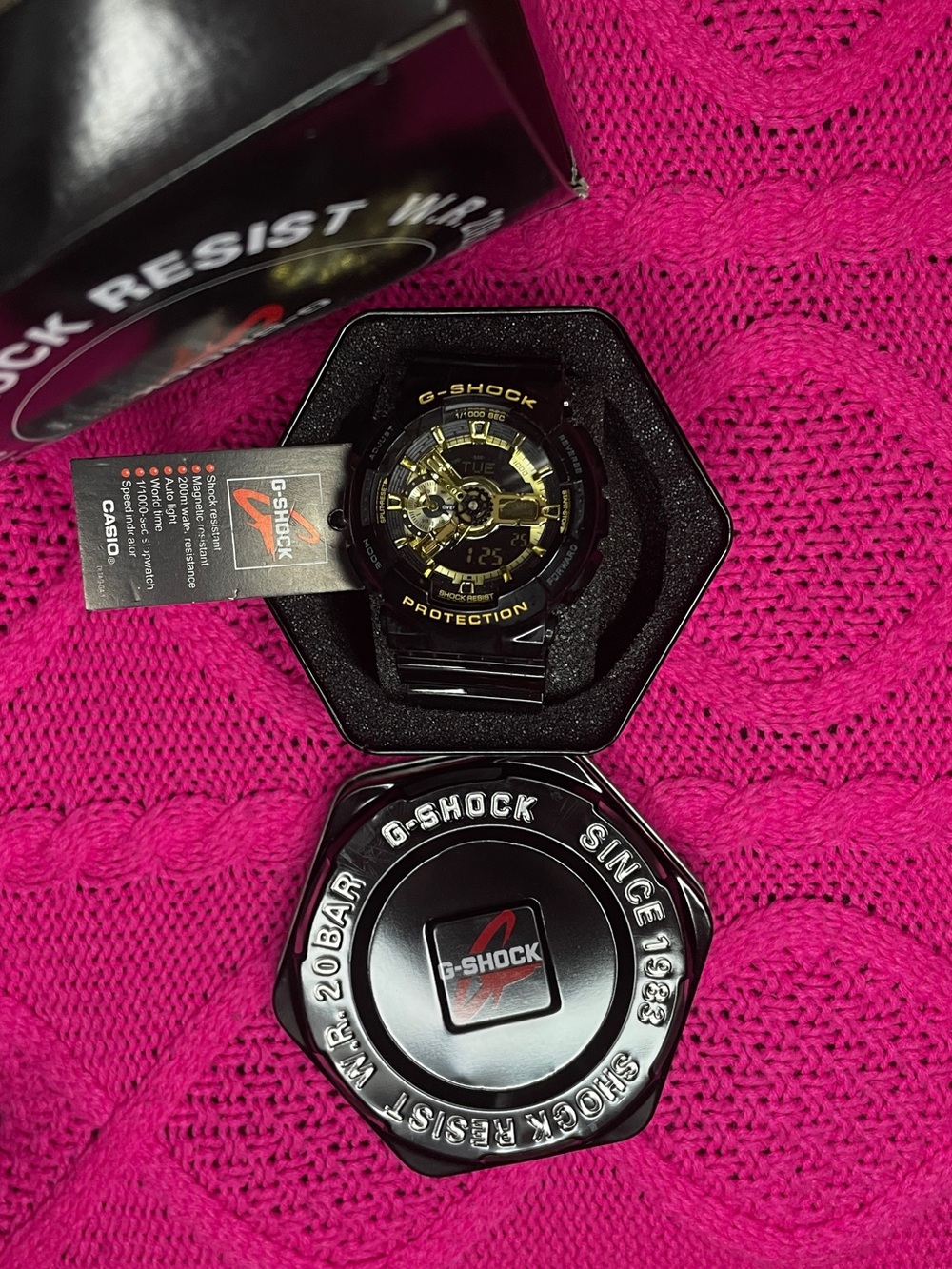 G-Shock Black and Gold Analog-Digital Watch